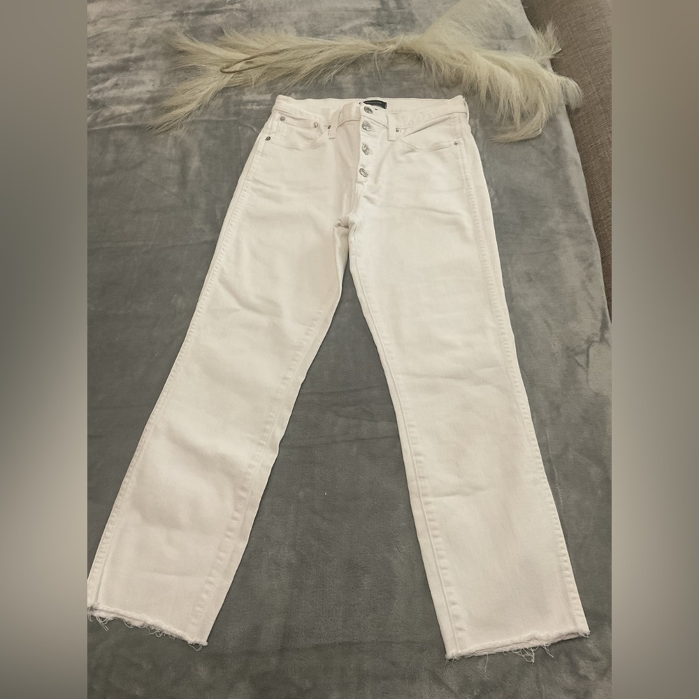 JCrew $115 Vintage straight Crop Jean In Ecru Size 27